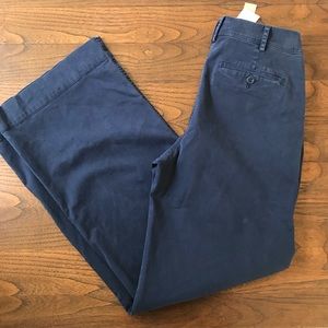 NWT Size 6 J. Crew Navy Tailored Wide Leg Chinos